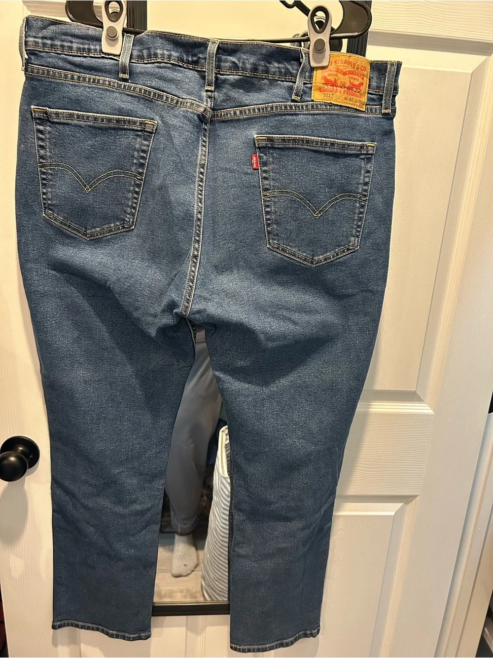Levi's Men's Straight Jeans in Dark Blue Denim